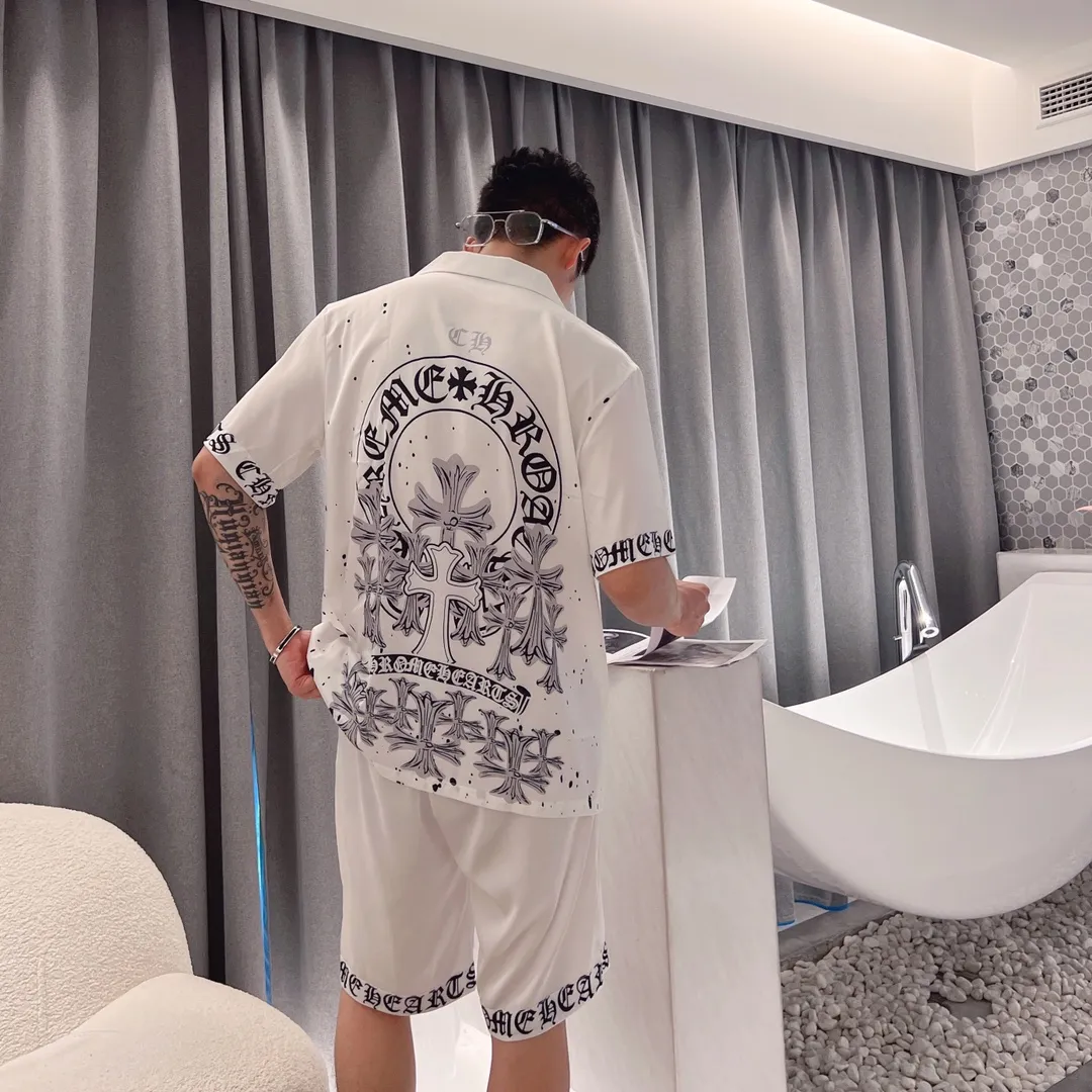 🅿️340 2023 CHROME HEARTS home wear, high-definition Korean silk fabric, skin-friendly, soft and comfortable, couple model M～XXXL